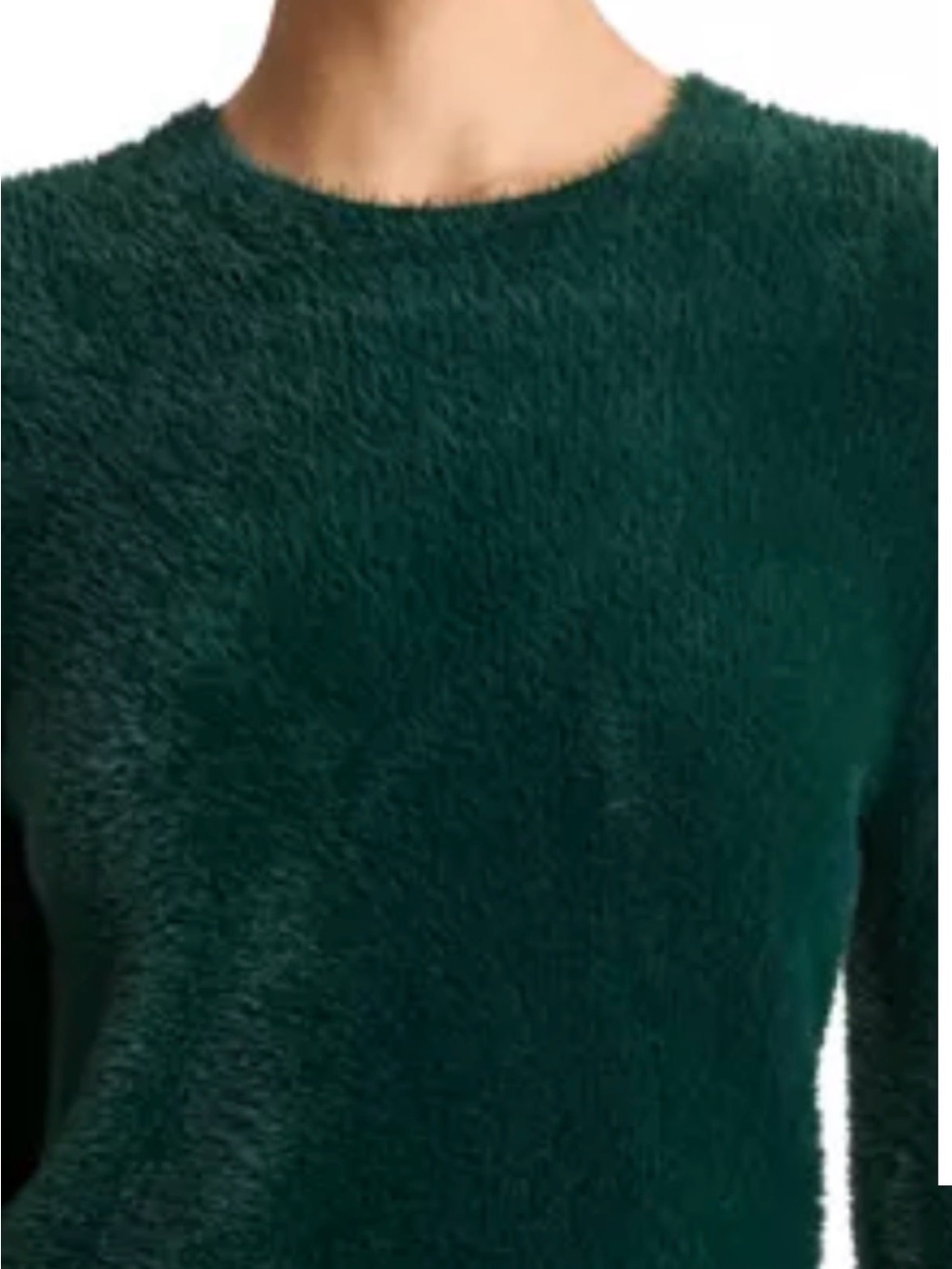 Vince Juniper Green Fuzzy Eyelash Crewneck Sweater NWT M Fall Preppy Modern Chic - Picture 6 of 11